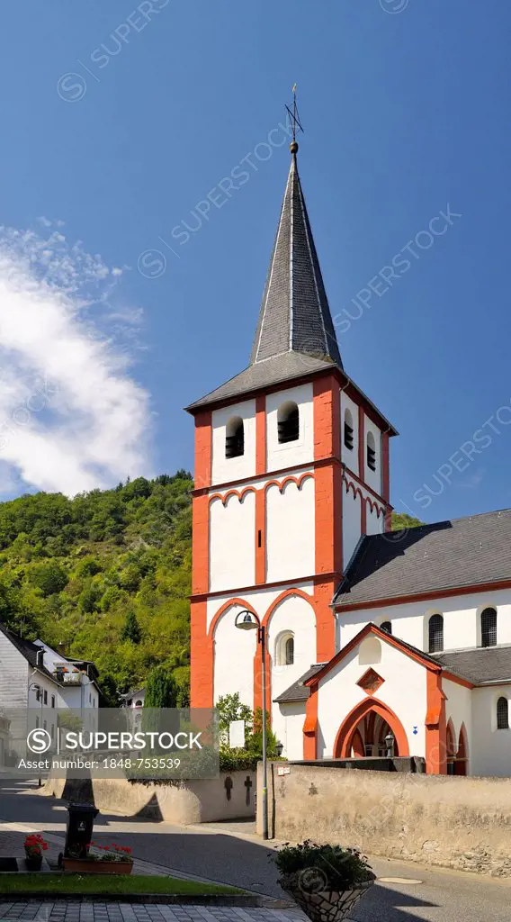 Catholic Parish Church of St. Bartholomew, Hirzenach, Boppard, Upper Middle Rhine Valley, UNESCO World Cultural Heritage Site, Rhineland-Palatinate, G...