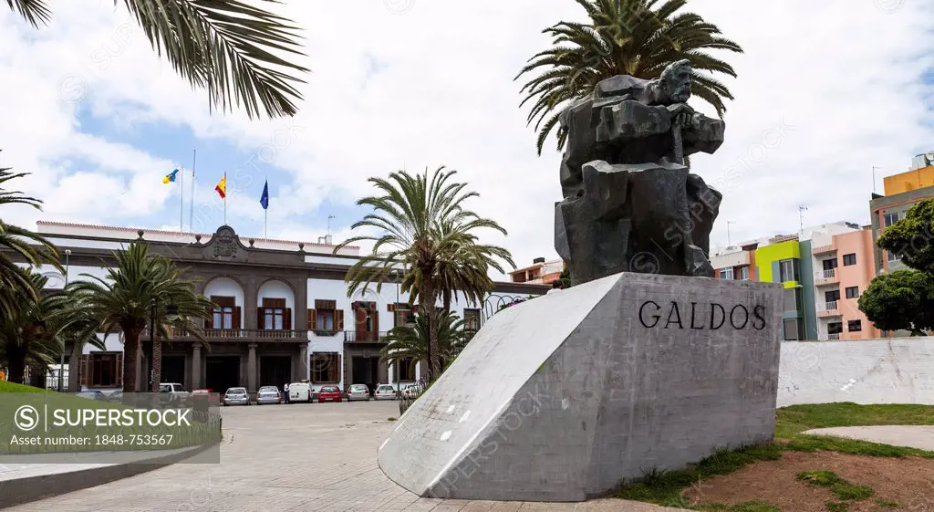 Galdos monument on Plaza de la Feria square, Las Palmas, Gran Canaria, Canary Islands, Spain, Europe, PublicGround