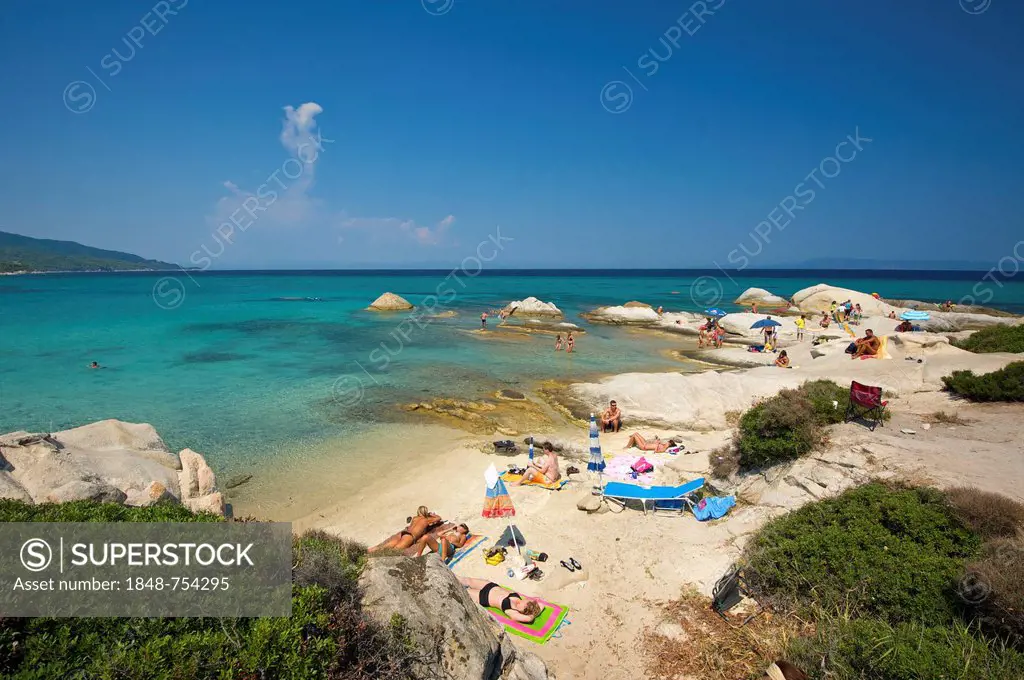 Portokali Beach, Kavourotrypes, Sithonia, Halkidiki, Greece, Europe