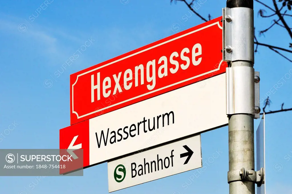 Signpost, Dachau, Bavaria, Germany, Europe