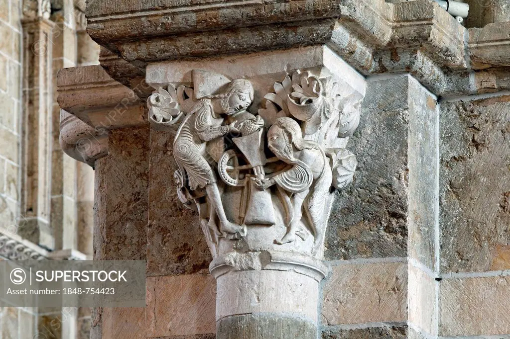 Basilica of Sainte Marie-Madeleine in Vezelay, Mystic Mill capital, Burgundy region, department of Yonne, France, Europe