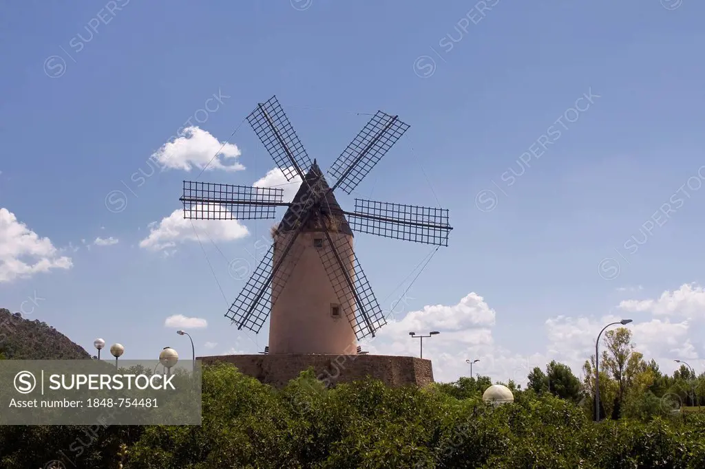 Old windmill near Santa Ponsa, Majorca, Spain, Europe