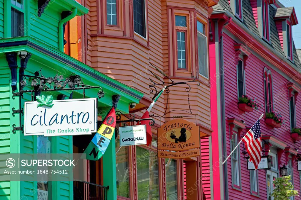 Colourful houses, Lunenburg Bump, Lunenburg, Eastern Shore, Maritime Provinces, Nova Scotia, Canada
