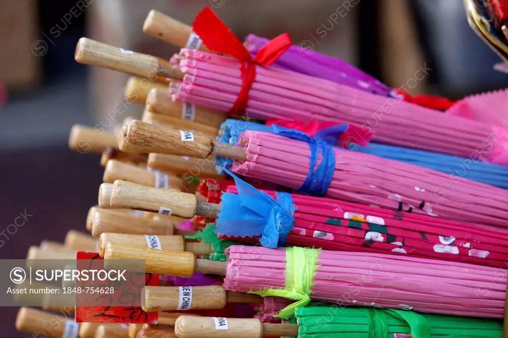 Paper umbrellas, Chinatown, San Francisco, California, USA