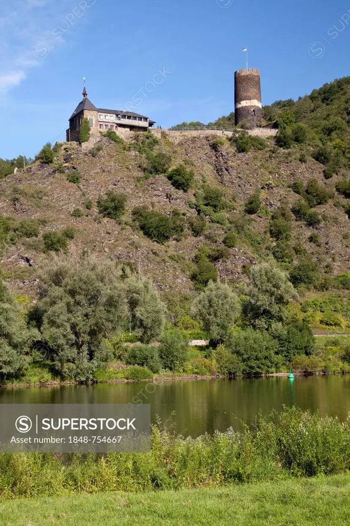 Burg Bischofstein Castle, Hatzenport, Muenstermaifeld, Moselle river, Rhineland-Palatinate, Germany, Europe, PublicGround