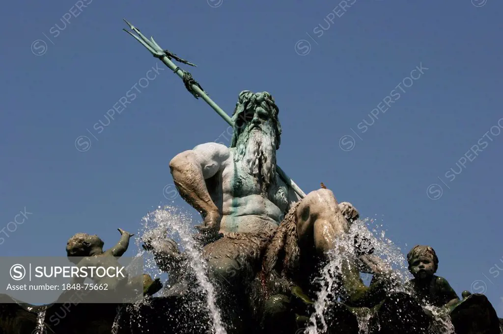Neptuns fountain in the german capital Berlin Germany