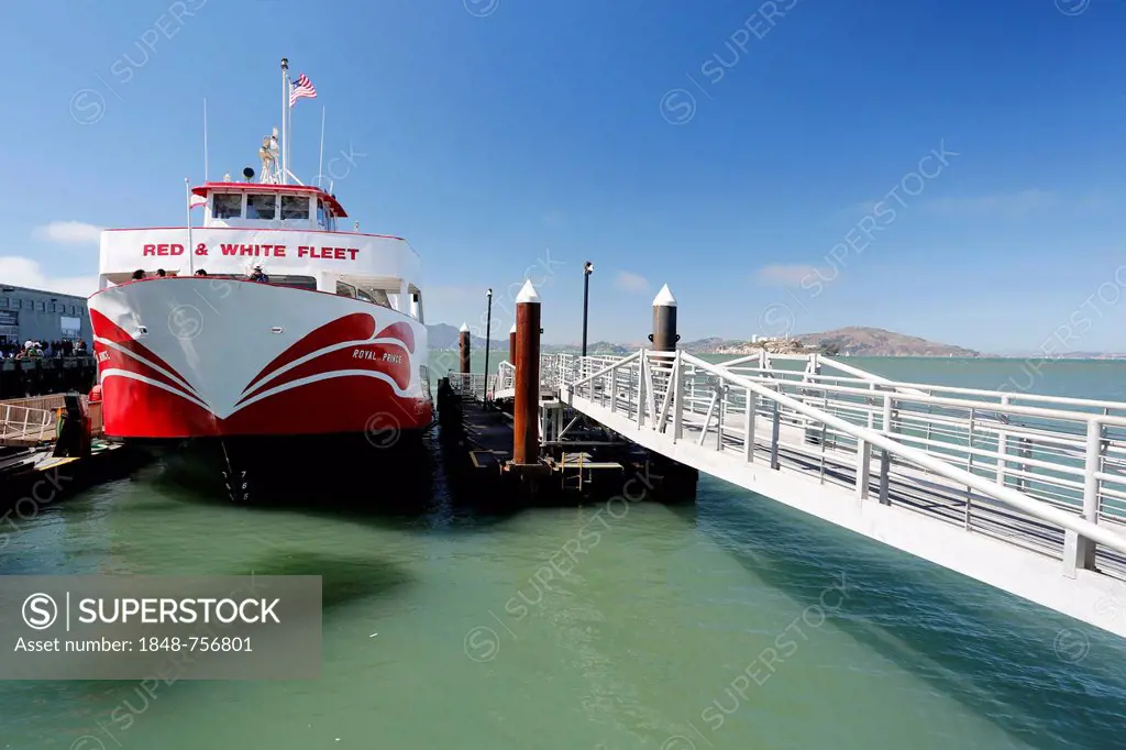 Red and White Fleet, offering sightseeing excursions in the Bay of San Francisco, California, USA