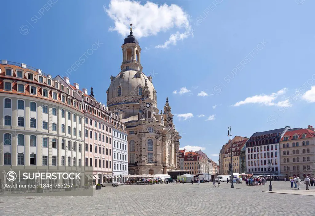 Church of Our Lady on Neumarkt square, Dresden, Saxony, Germany, Europe