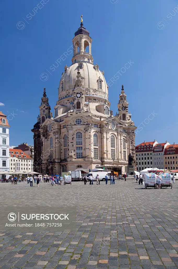 Church of Our Lady on Neumarkt square, Dresden, Saxony, Germany, Europe