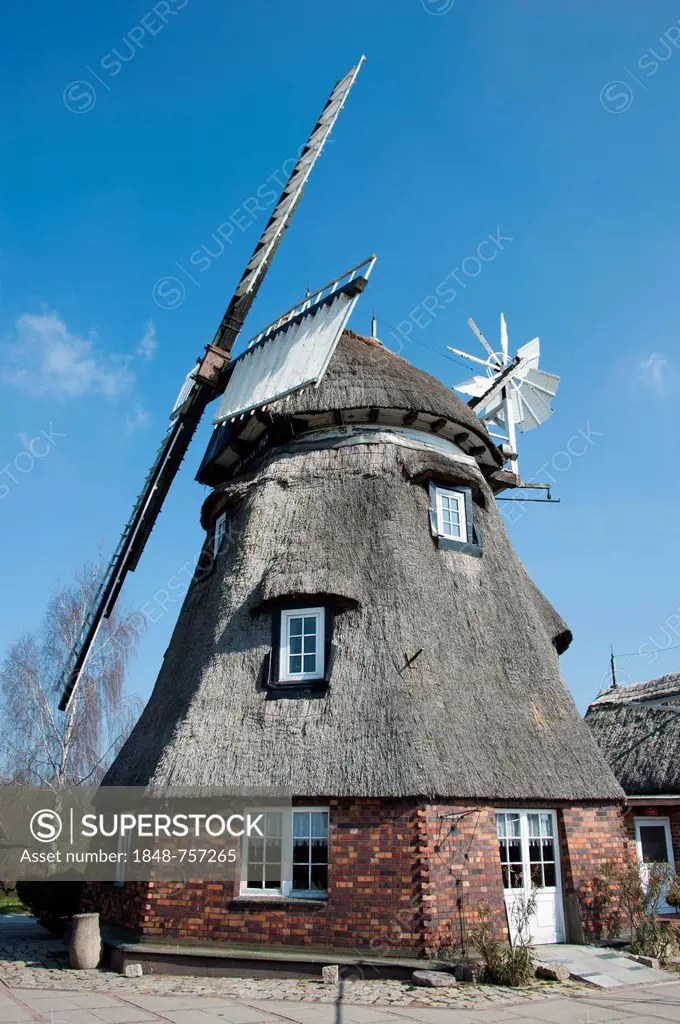 Windmill, Dorf Mecklenburg, Wismar, Mecklenburg-Western Pomerania, Germany