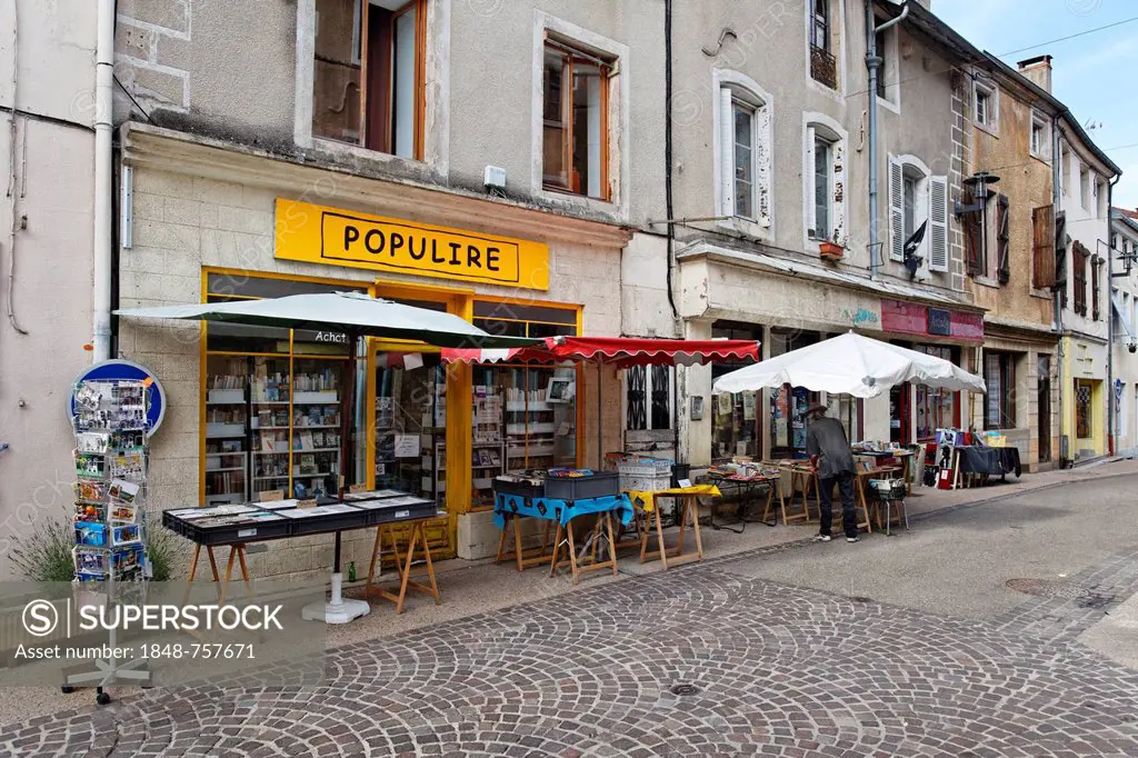 Book village of Cuisery with 15 antique bookstores, Tournus, Burgundy region, department of Saône-et-Loire, France, Europe