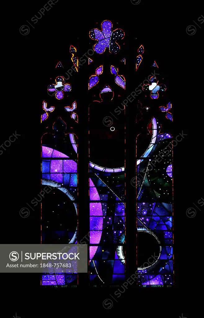 Space Window, in honour of Apollo 11, with rock samples from the Moon, Washington National Cathedral or Cathedral Church of Saint Peter and Saint Paul...