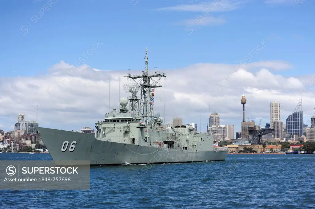 Warship of the Australian Navy in Sydney Harbour, Sydney, New South Wales, NSW, Australia