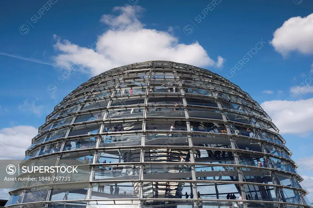 Glass dome of the Reichstag Building, Berlin, Germany, Europe