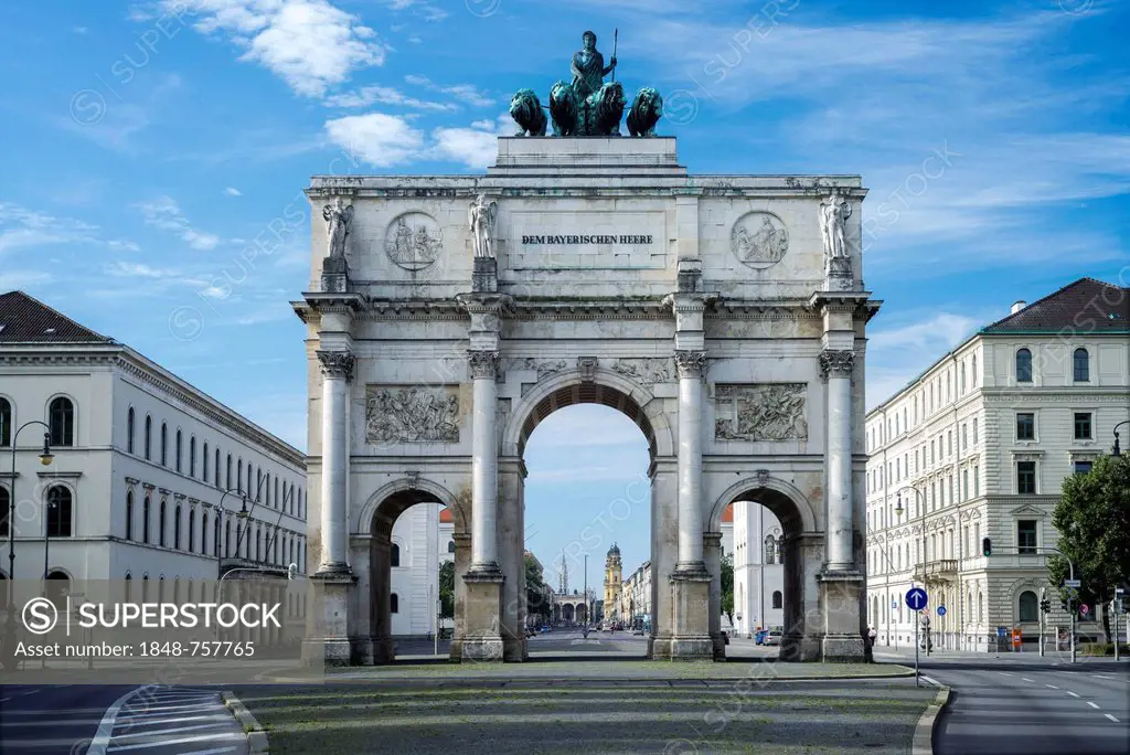 Victory Gate in Munich, Bavaria, Germany, Europe, PublicGround