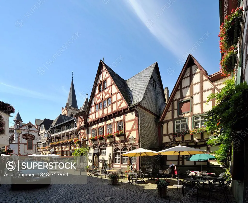 Weinhaus Altes Haus tavern, Am Markt, Bacharach, UNESCO World Heritage Site, Rhineland-Palatinate, Germany, Europe