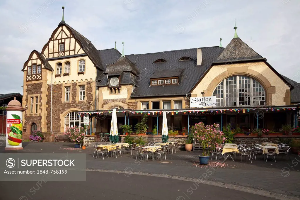 Railway station in the district of Kues, Bernkastel-Kues, Rhineland-Palatinate, Germany, Europe, PublicGround