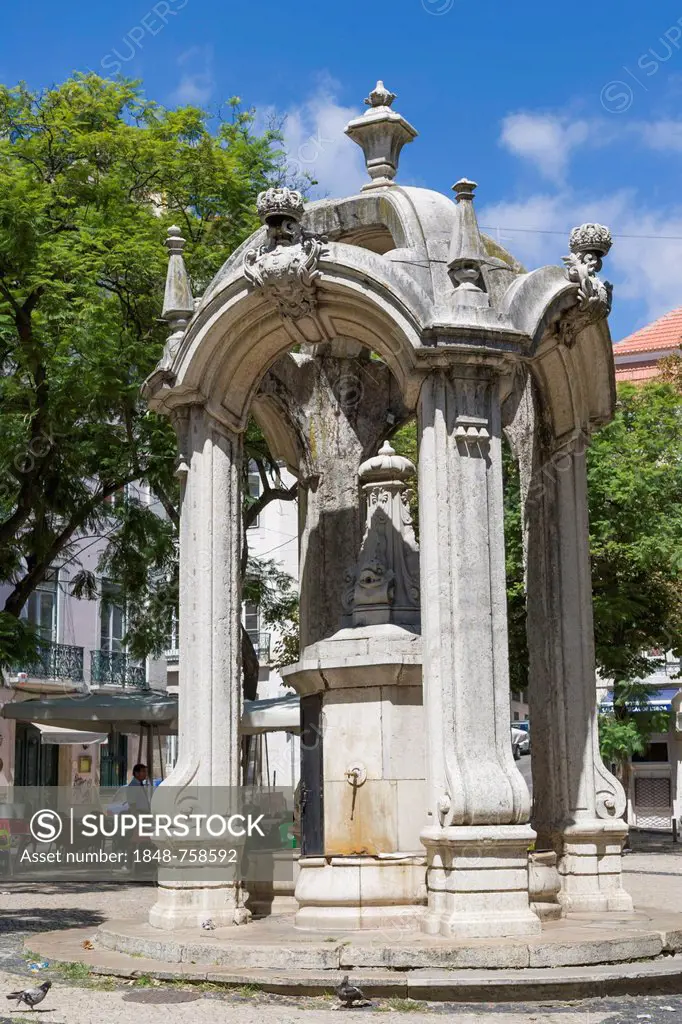 The Chafariz do Carmo, Carmo fountain, Largo do Carmo, Carmo Square, Lisboa, Lisbon, Portugal, Europe