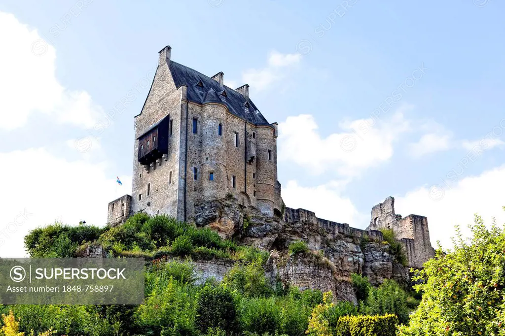 Burg Fels Castle, 11th century, Larochette, Fels or Fiels, Grand Duchy of Luxembourg, Europe, PublicGround