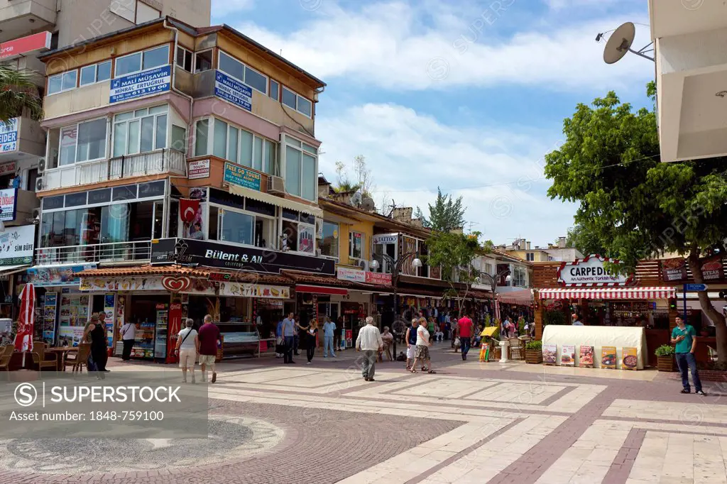 Pedestrian zone in the town centre of Kusadasi, Aydin Province, Turkey, Asia