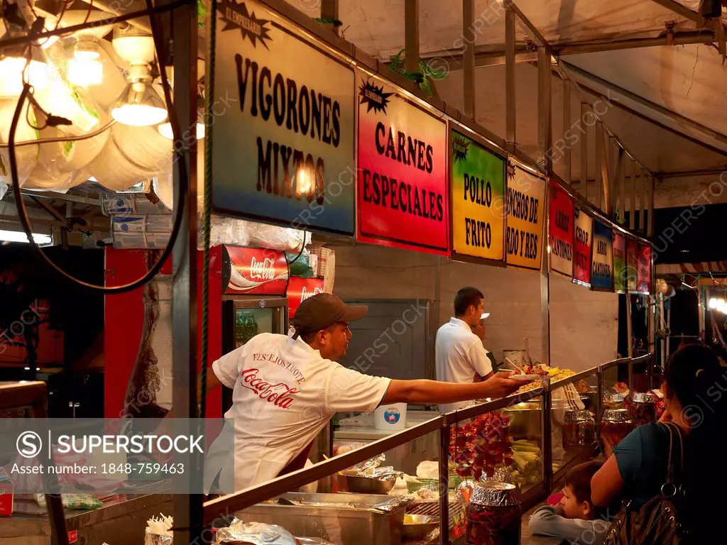 Evening market scene, Mercado Central, San Jose, Costa Rica, Central America