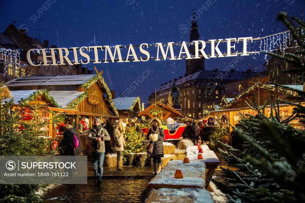 Christmas market on Høbro Plads square