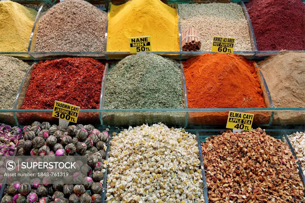 Spices and tea, Egyptian Bazaar or Spice Bazaar, Misir Çars