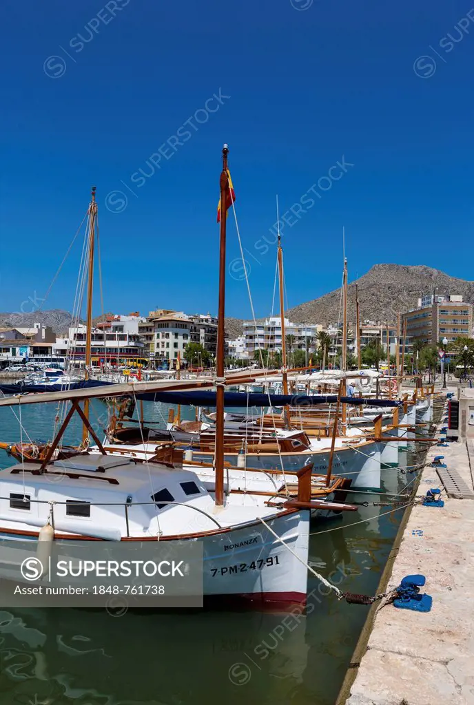 Marina of Pollença, Cala Sant Vicenç, Port de Pollença, Mallorca, Majorca, Balearic Islands, Spain, Europe