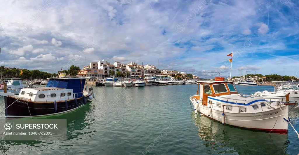 Harbour of Porto Petro, Mallorca, Majorca, Balearic Islands, Mediterranean Sea, Spain, Europe