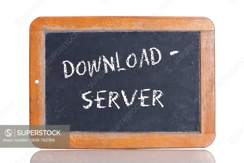 Old school blackboard with the term DOWNLOAD SERVER