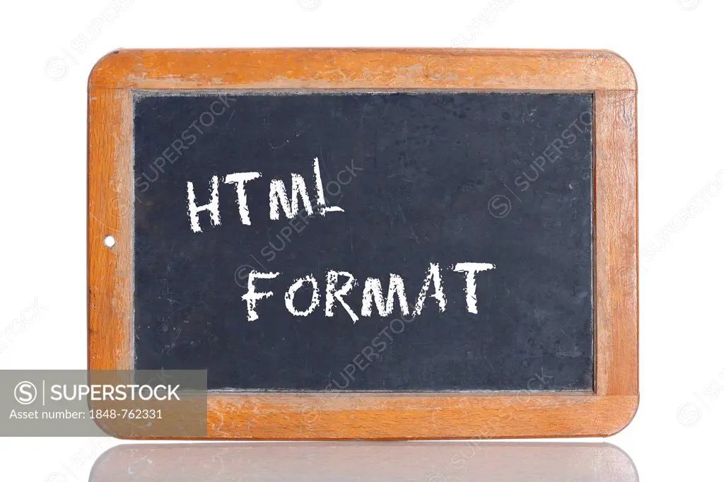 Old school blackboard with the term HTML FORMAT