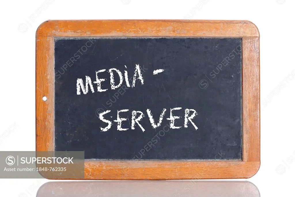 Old school blackboard with the term MEDIA SERVER