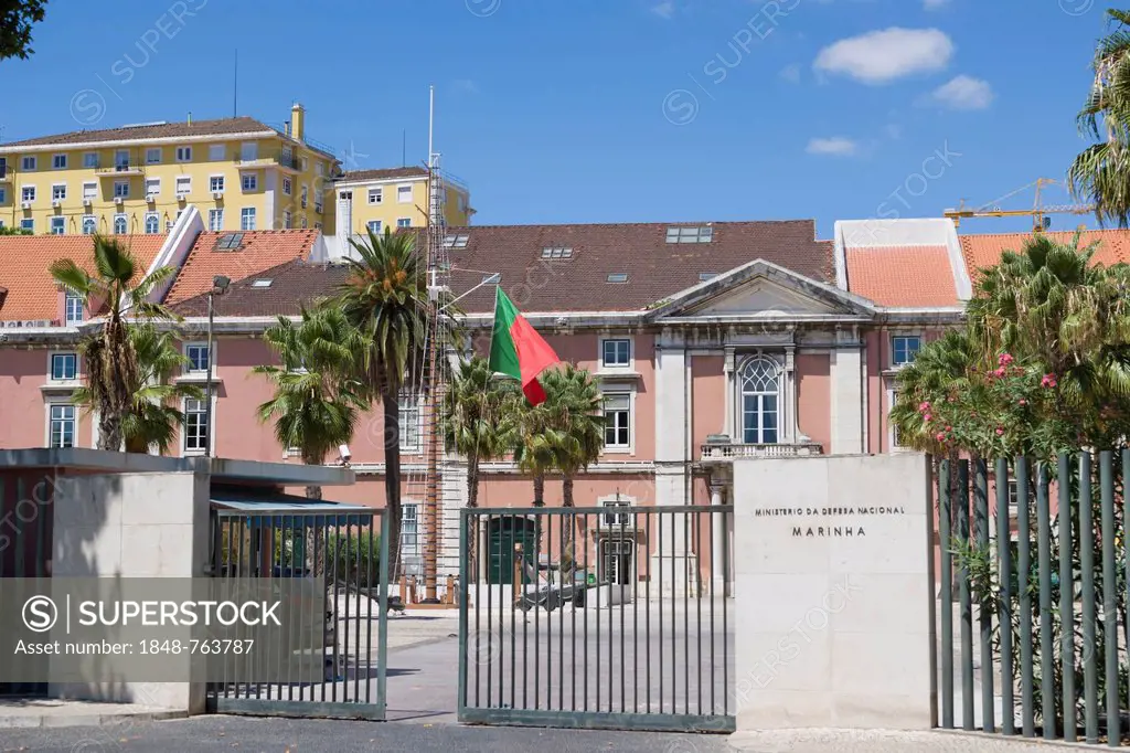 Ministerio da Defesa Nacional Marinha, Ministry of National Defense Navy, from Avenida Ribeira das Naus, Lisboa, Lisbon, Portugal, Europe