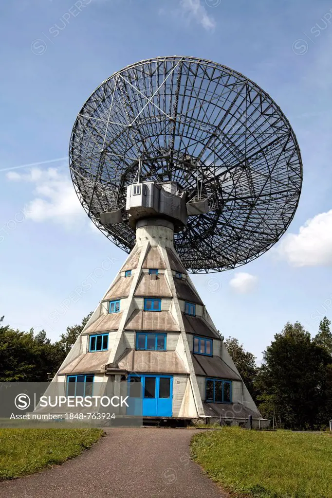 Radio telescope Astropeiler Stockert, on Mt. Stockert at Bad Muenstereifel, North Rhine-Westphalia, Germany, Europe
