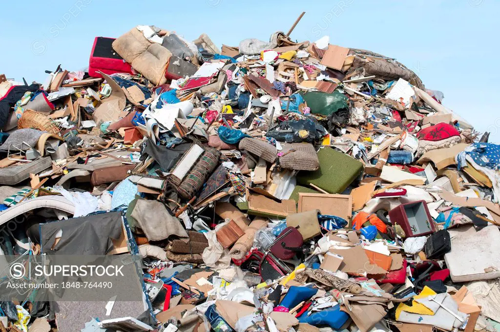 Waste dump, rubbish heap, in Erfurt, Thuringia, Germany, Europe