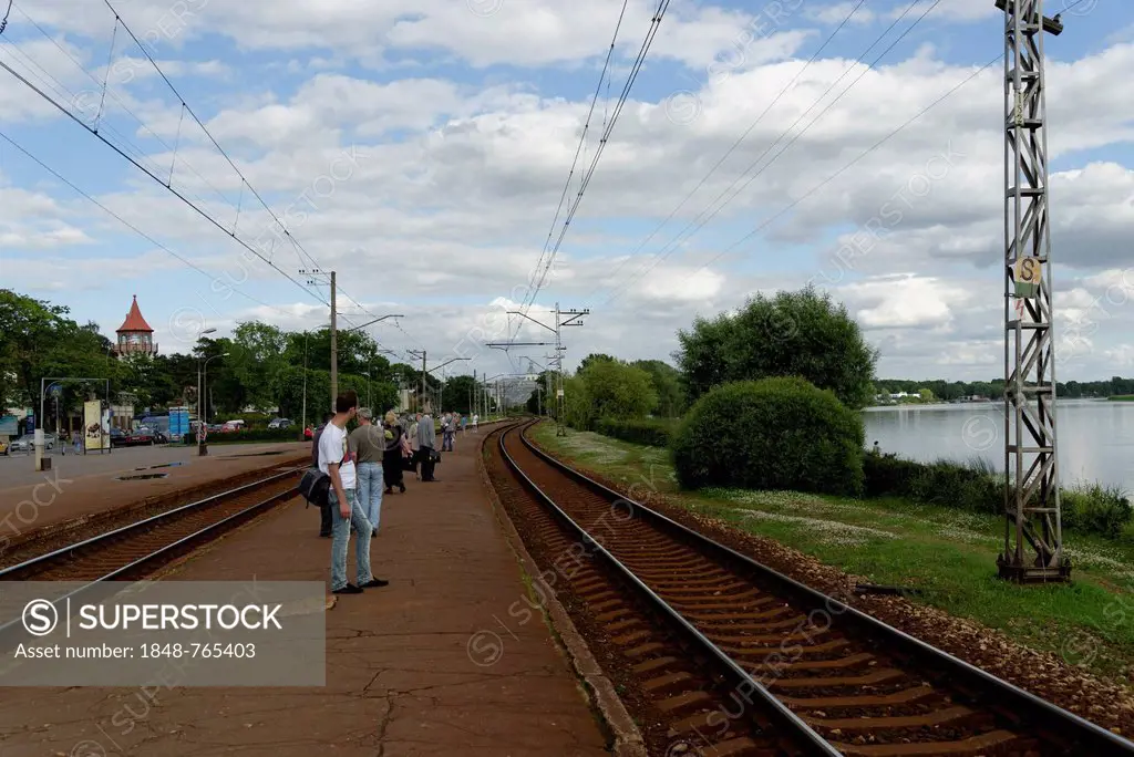 Platform, Majori railway station, Jurmala, Latvia, Baltic states, Europe