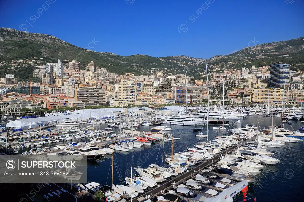 Monaco Yacht Show 2012, Port Hercule, Principality of Monaco, Cote d'Azur, Mediterranean Sea, Europe