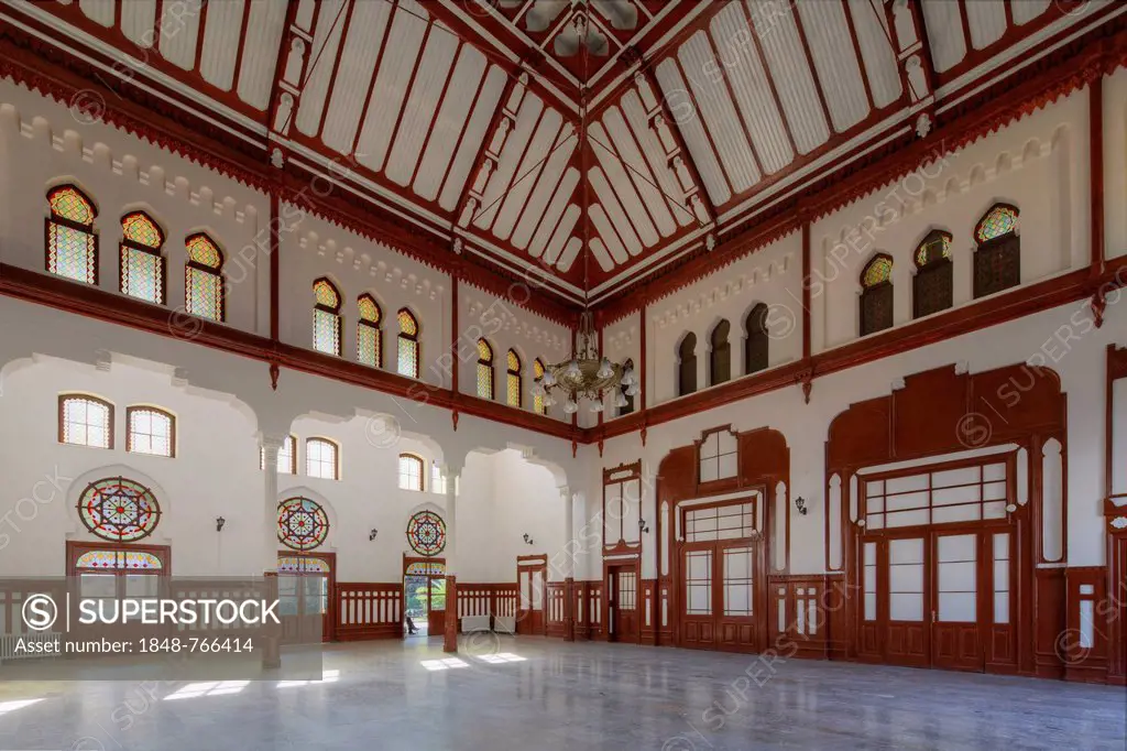 Historic waiting room in Sirkeci Railway Station, terminus of the Orient Express, Istanbul, Turkey, Europe
