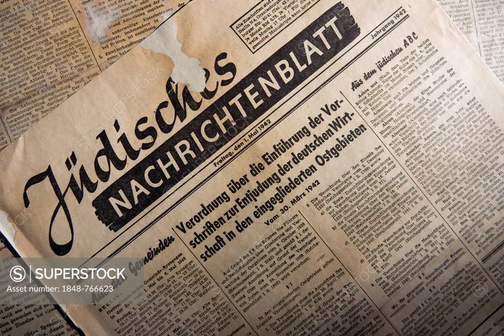 Juedisches Nachrichtenblatt, Jewish newspaper, historical newspaper, edition from 1 May 1944, Germany