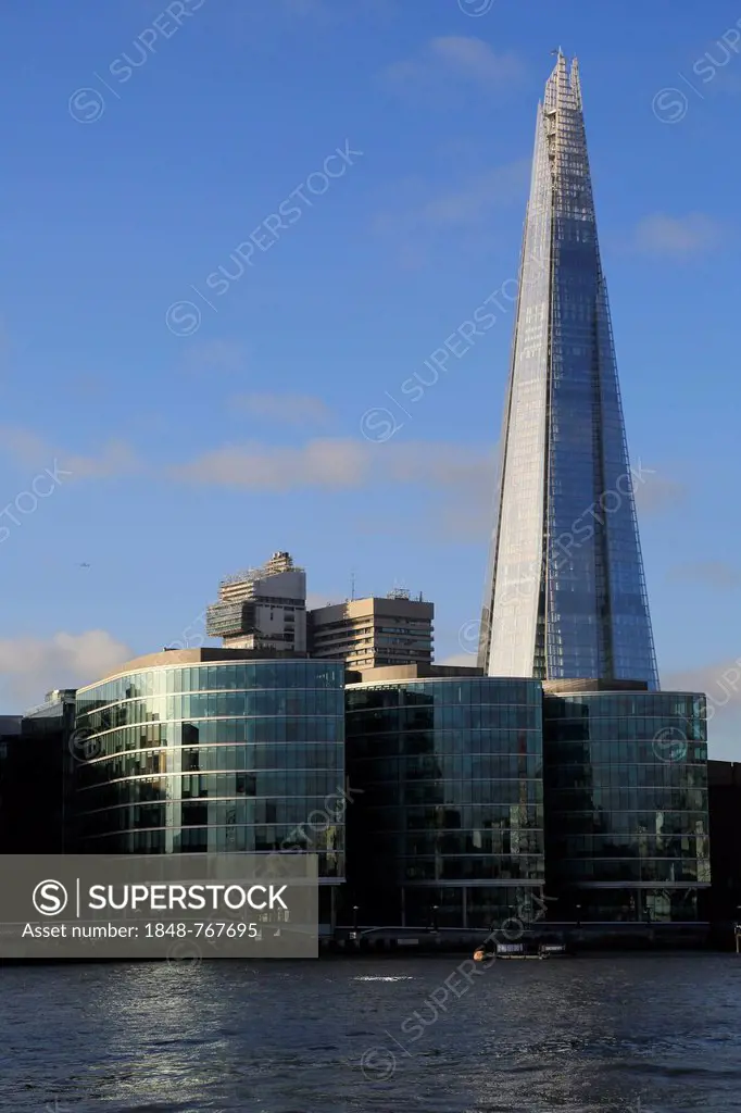 Southwark with City Hall and The Shard, Europe's second-tallest building, 310 metres, River Thames, seen from the Tower of London