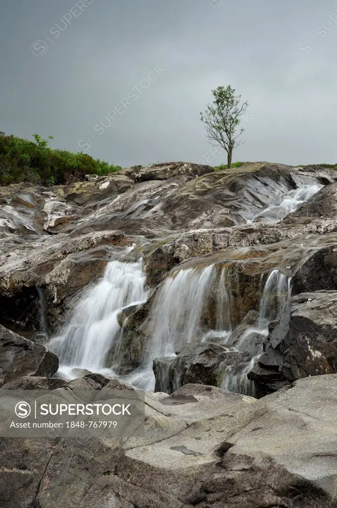 Sgurr nan Gillean from Sligachan, waterfalls