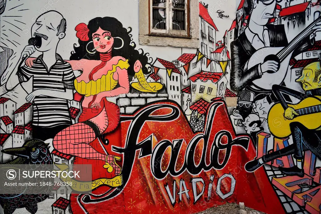 Grafitto Fado in the historic Alfama district