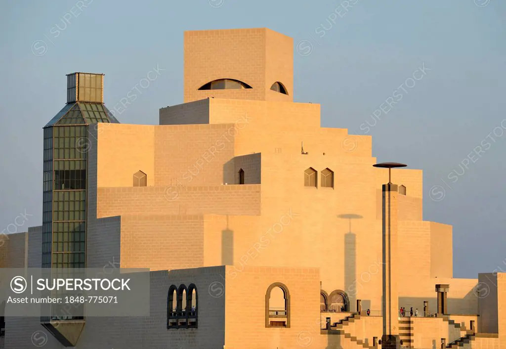 Museum of Islamic Art, designed by I. M. PEI, in the evening light