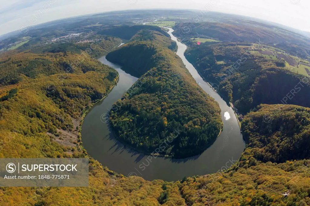 Aerial view, loop of the Saar River