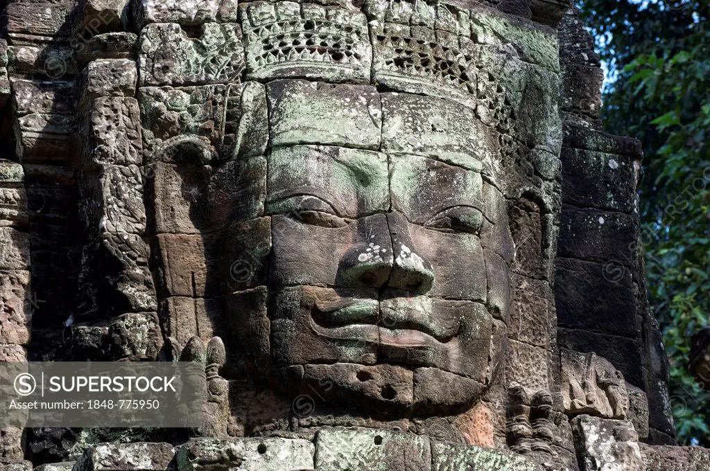 Stone face at the temple of Ta Som