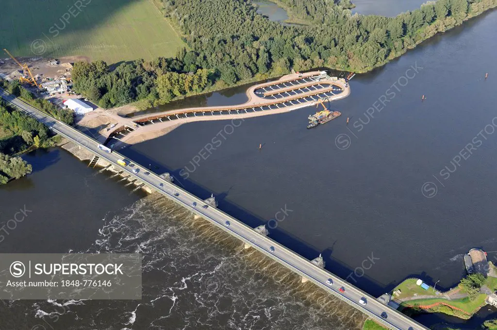 Fish ladder or fish facility on the Elbe River