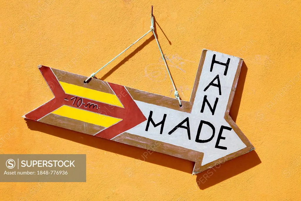 Sign, Hand Made for a souvenir store, Rovinj, Rovingo, Istria, Croatia, Europe