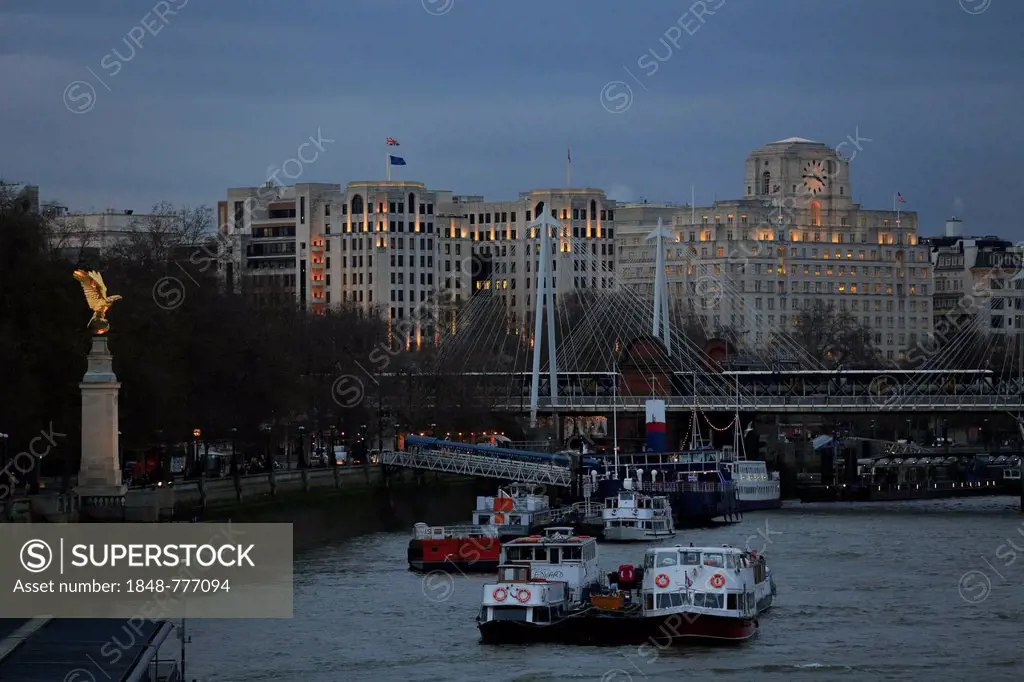 River Thames, Golden Jubilee Bridge, seen from Westminster Bridge