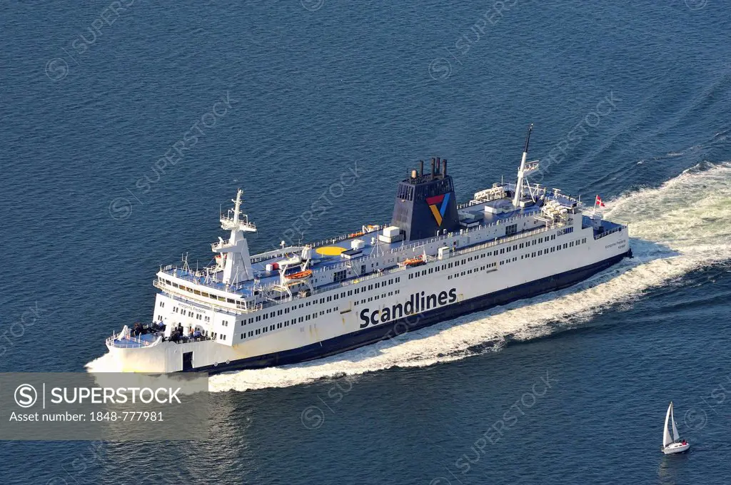 Aerial view, Scandlines ferry, Kronprins Frederik