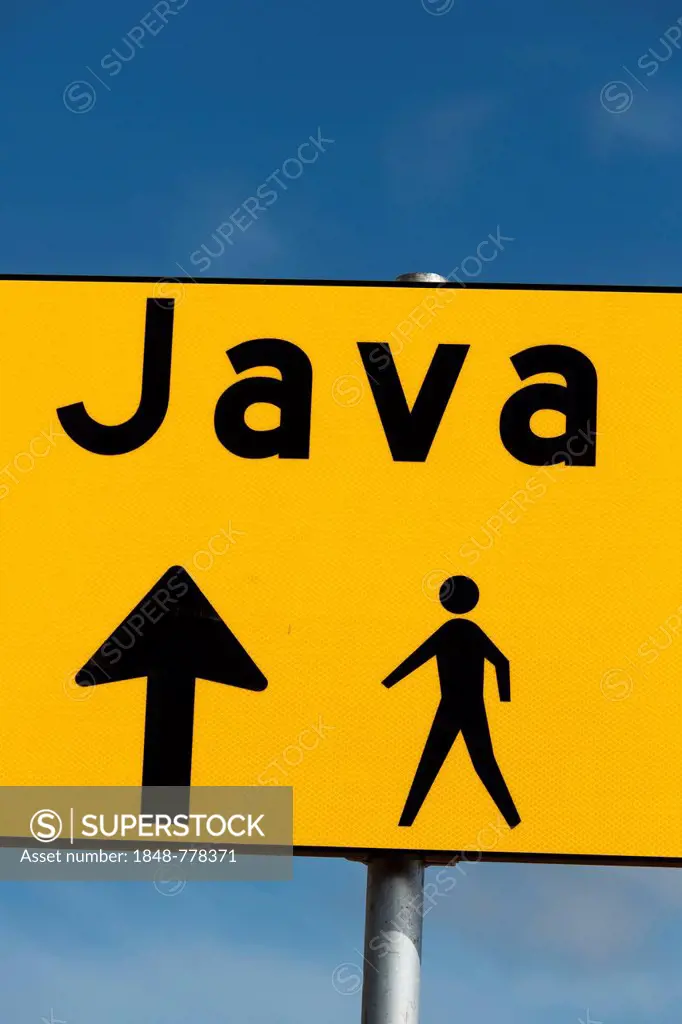Signpost Java, footpath to Java Eiland or Java island